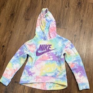 Nike Pastel Tie-Dye Hoodie with Purple Logo